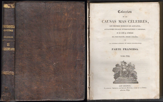 COLECCIÓN DE LAS CAUSAS MAS CELEBRES. PARTE FRANCESA TOMO VIII