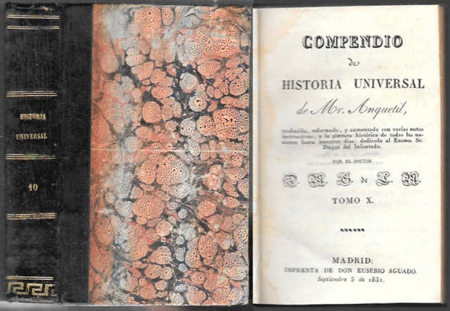 COMPENDIO DE HISTORIA UNIVERSAL DE MR. ANQUETIL TOMO X