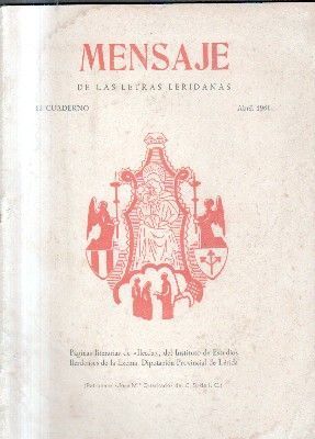 MENSAJE DE LAS LETRAS LERIDANAS.CUADERNO 12.ABRIL 1961