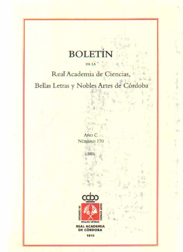 BOLETÍN DE LA REAL ACADEMIA DE CIENCIAS, BELLAS LETRAS Y NOBLES ARTES DE CÓRDOBA. AÑO C, Nº 170