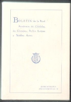 BOLETÍN DE LA REAL ACADEMIA DE CÓRDOBA, DE CIENCIAS, BELLAS LETRAS Y NOBLES ARTES. E-J, 1995, Nº 128