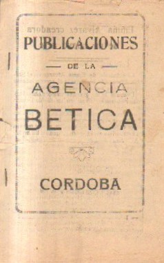 PUBLICACIONES DE LA AGENCIA BETICA CORDOBA.