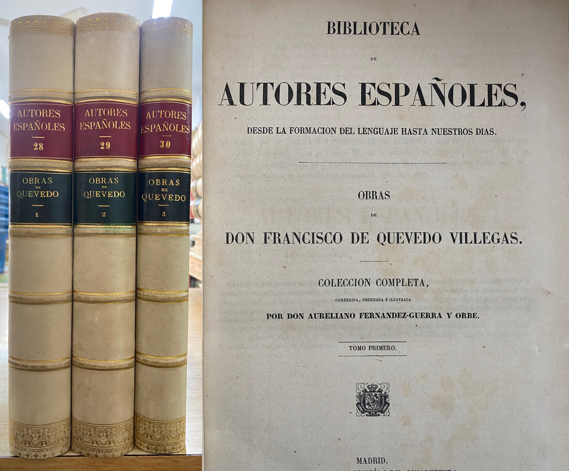 OBRAS DE QUEVEDO. AUTORES ESPAÑOLES 28-29-30 (3 TOMOS)