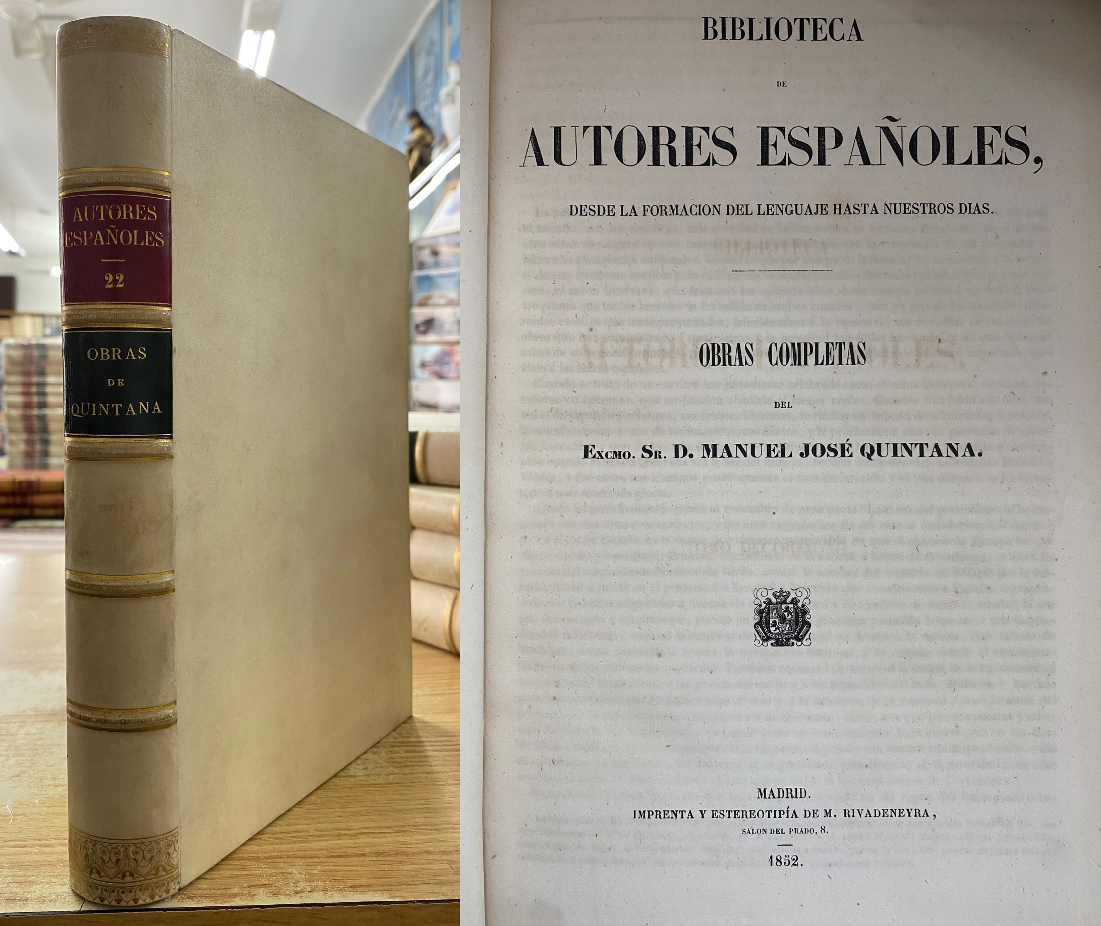 OBRAS DE QUINTANA. AUTORES ESPAÑOLES 22