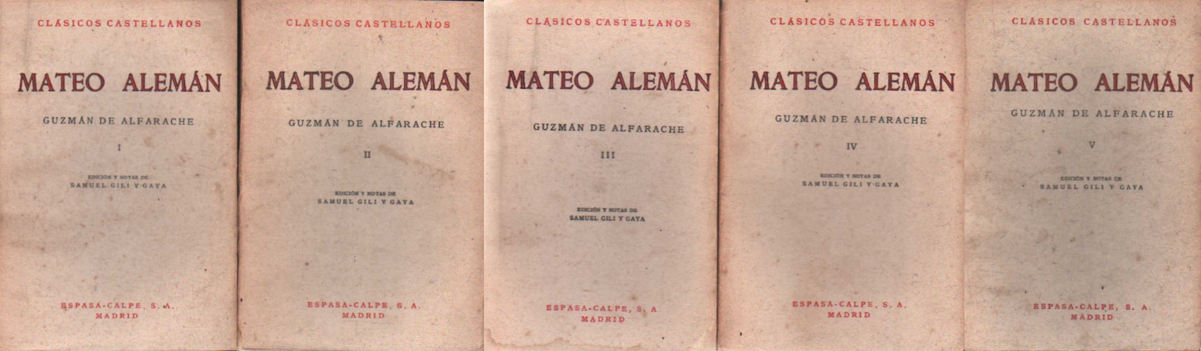GUZMÁN DE ALFARACHE (5 TOMOS)
