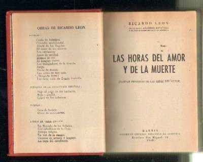 LAS HORAS DEL AMOR Y DE LA MUERTE