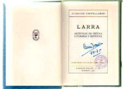 ARTICULOS DE CRITICA LITERARIA Y ARTISTICA