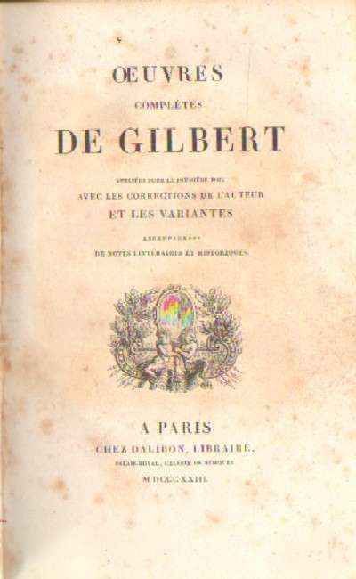 OEUVRES COMPLETES DE GILBERT
