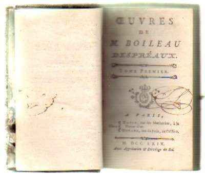 OEUVRES DE M. BOILEAU. DESPREAUX (2 TOMOS)