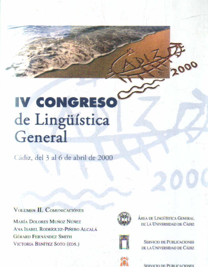 IV CONGRESO DE LINGÜÍSTICA GENERAL