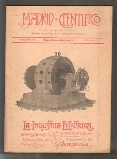 MADRID CIENTÍFICO, REVISTA DE CIENCIAS E INDUSTRIAS. AÑO X,NÚM.427. 20 SEPTIEMBRE-1903.