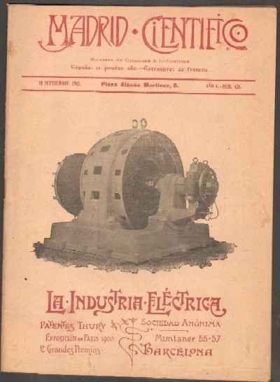 MADRID CIENTÍFICO, REVISTA DE CIENCIAS E INDUSTRIAS. AÑO X,NÚM.426. 10 SEPTIEMBRE-1903.