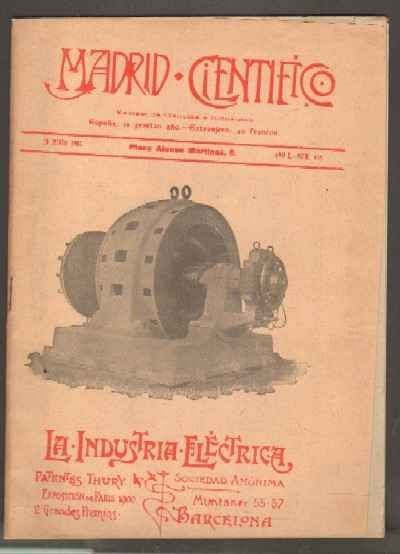MADRID CIENTÍFICO, REVISTA DE CIENCIAS E INDUSTRIAS. AÑO X,NÚM.418. 20 JUNIO-1903.