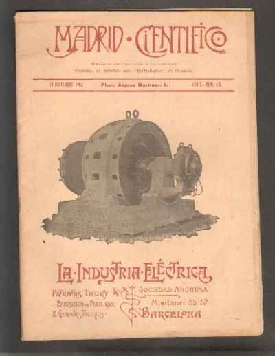 MADRID CIENTÍFICO, REVISTA DE CIENCIAS E INDUSTRIAS. AÑO X,NÚM.435. 10 DICIEMBRE-1903.