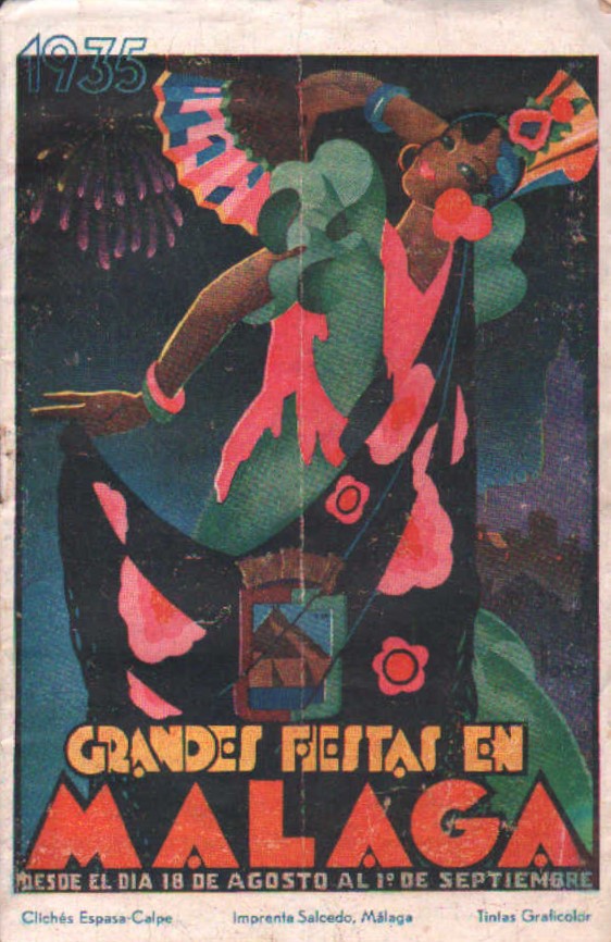 GRANDES FIESTAS EN MÁLAGA, FOLLETO DE 1935