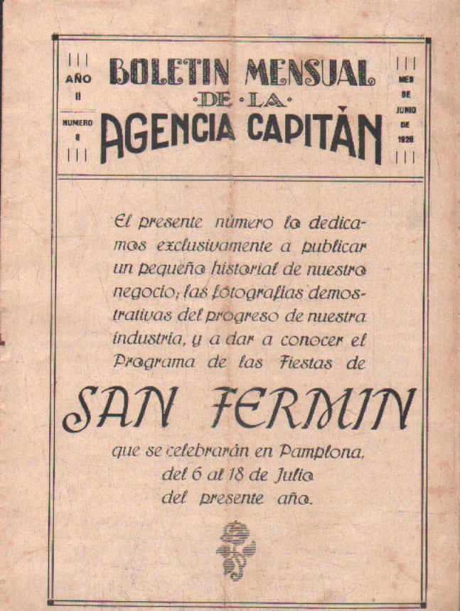 BOLETÍN MENSUAL DE LA AGENCIA CAPITÁN. AÑO II, NUMERO 6, JUNIO 1928