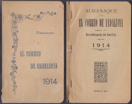 ALMANAQUE DE EL CORREO DE ANDALUCIA PARA EL ARZOBISPADO DE SEVILLA 1914.