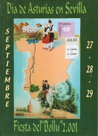 DIA DE ASTURIAS EN SEVILLA FIESTA DEL BOLLU 2001 SEPTIEMBRE 27, 28 Y 29