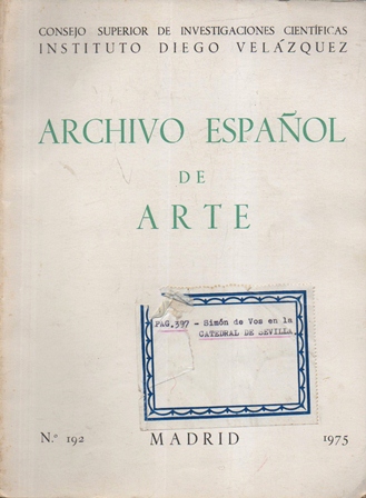 ARCHIVO ESPAÑOL DE ARTE Nº 192 MADRID 1975 SIMON DE VOZ EN LA CATEDRAL DE SEVILLA