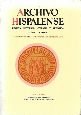 REVISTA ARCHIVO HISPALENSE 1ª EPOCA AÑO 1888 CONMEMORACION I CENTENARIO DE ARCHIVO HISPALENSE