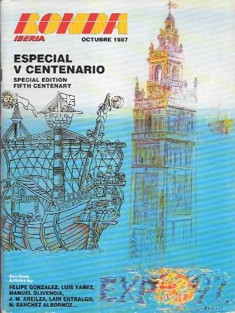 RONDA IBERIA OCTUBRE 1987 - PUBLICACION GRATUITA PARA EL PASAJERO ESPECIAL EXPO'92