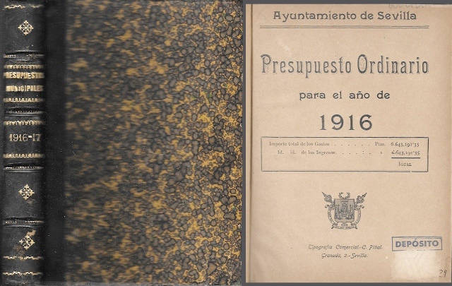 PRESUPUESTO ORDINARIO PARA EL AÑO DE 1916-1917 - AYUNTAMIENTO DE SEVILLA