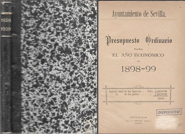 PRESUPUESTO ORDINARIO PARA EL AÑO DE 1898-1900 - AYUNTAMIENTO DE SEVILLA