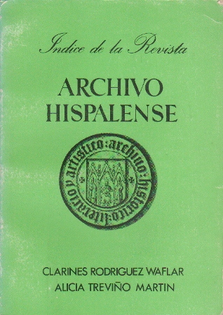 INDICE DE LA REVISTA ARCHIVO HISPALENSE - SEVILLA 1984