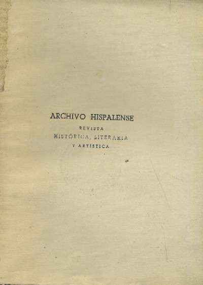 ARCHIVO HISPALENSE. REVISTA HISTÓRICA, LITERARIA Y ARTÍSTICA. 2ª ÉPOCA. AÑO 1944.NUMERO 7-8.