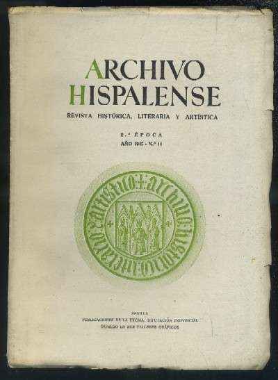 ARCHIVO HISPALENSE. REVISTA HISTÓRICA, LITERARIA Y ARTÍSTICA. 2ª ÉPOCA. AÑO 1945. NUMERO 14.