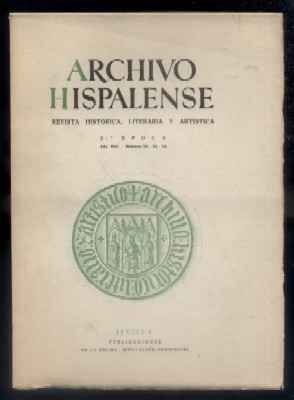 ARCHIVO HISPALENSE. REVISTA HISTÓRICA, LITERARIA Y ARTÍSTICA. 2ª ÉPOCA. AÑO 1962. TOMO XXXVII.