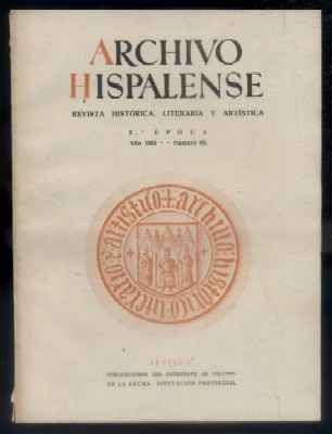 ARCHIVO HISPALENSE. REVISTA HISTÓRICA, LITERARIA Y ARTÍSTICA. 2ª ÉPOCA. AÑO 1953.TOMO XIX. Nº 60.
