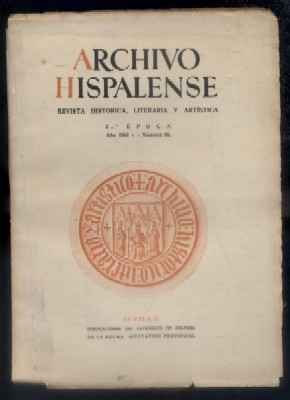 ARCHIVO HISPALENSE. REVISTA HISTÓRICA, LITERARIA Y ARTÍSTICA. 2ª ÉPOCA. AÑO 1953.TOMO XIX. Nº 60.