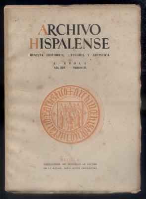 ARCHIVO HISPALENSE. REVISTA HISTÓRICA, LITERARIA Y ARTÍSTICA. 2ª ÉPOCA. AÑO 1954.TOMO XX. Nº 63.