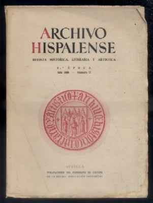 ARCHIVO HISPALENSE. REVISTA HISTÓRICA, LITERARIA Y ARTÍSTICA. 2ª ÉPOCA. AÑO 1956.TOMO XXIV. Nº 77.