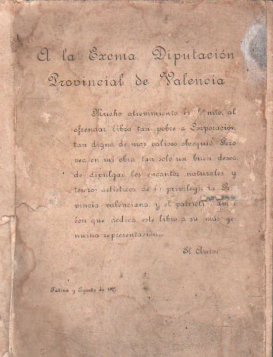 GUIA TURÍSTICA DE LA PROVINCIA DE VALENCIA. 1927