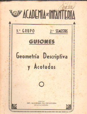 ACADEMIA DE INFANTERIA: GUIONES. GEOMETRIA DESCRIPTIVA Y ACOTADOS. 3ºGRUPO, 2º TRIMESTRE