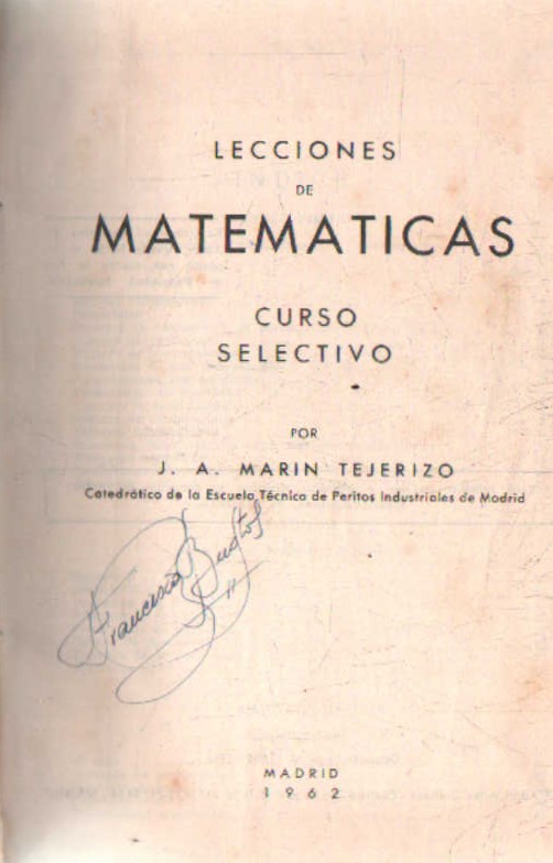 LECCIONES DE MATEMATICAS. CURSO SELECTIVO