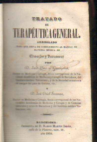TRATADO DE TERAPEUTICA GENERAL