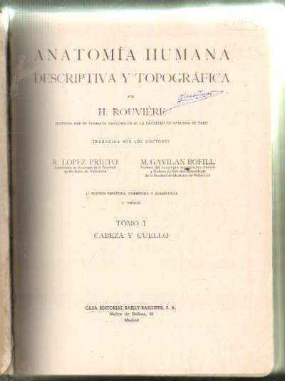 ANATOMIA HUMANA DESCRIPTIVA Y TOPOGRAFICA (3 TOMOS)