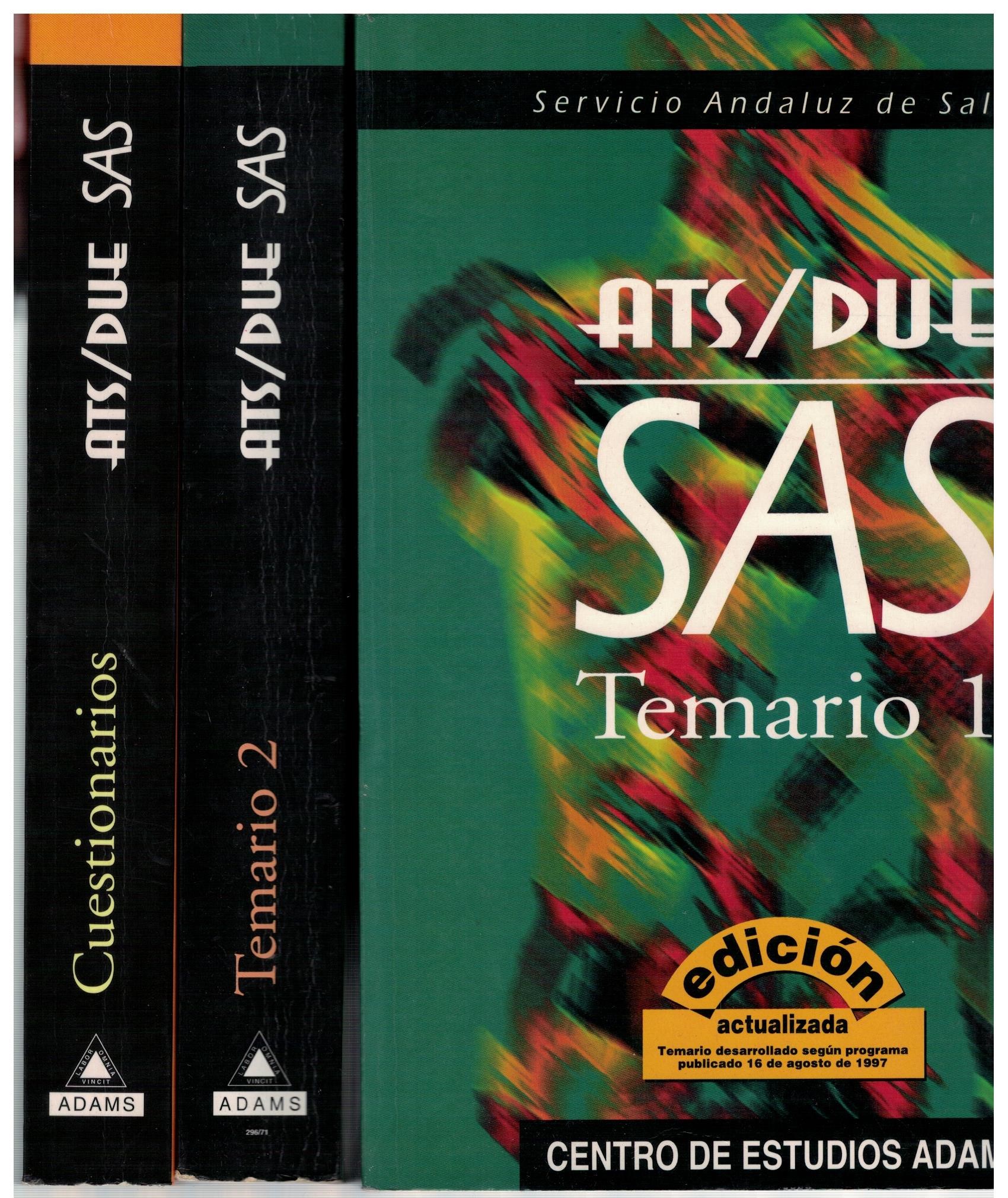 SAS, ATS DUE. TEMARIO 1 Y 2 MAS CUESTIONARIOS. 3 TOMOS.