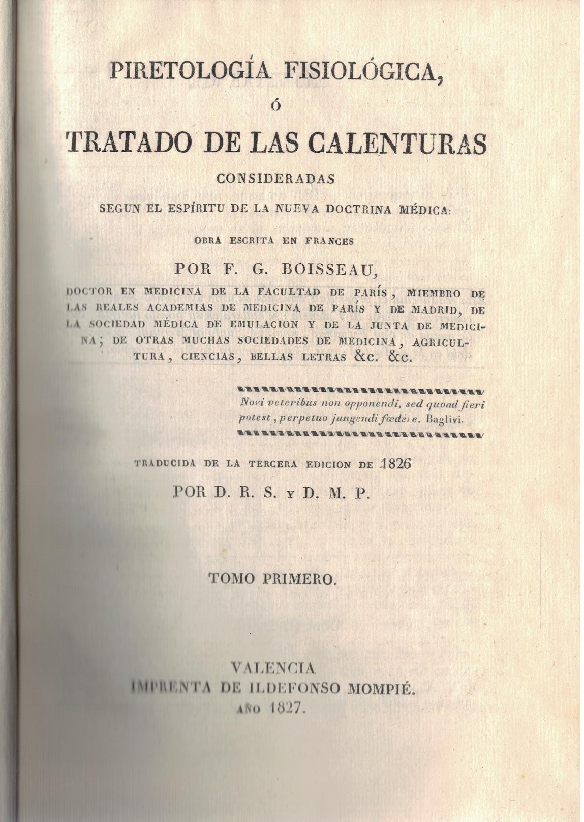 PIRETOLOGIA FISIOLOGICA O TRATADO DE LAS CALENTURAS.