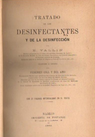 TRATADO DE LOS DESINFECTANTES Y DE LA DESINFECCION