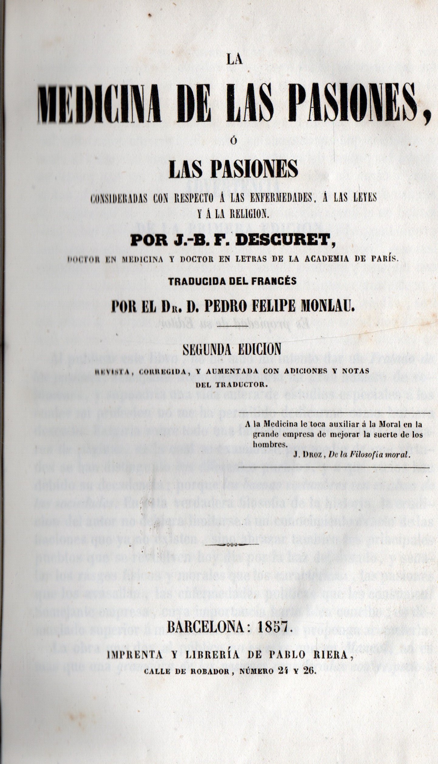 LA MEDICINA DE LAS PASIONES
