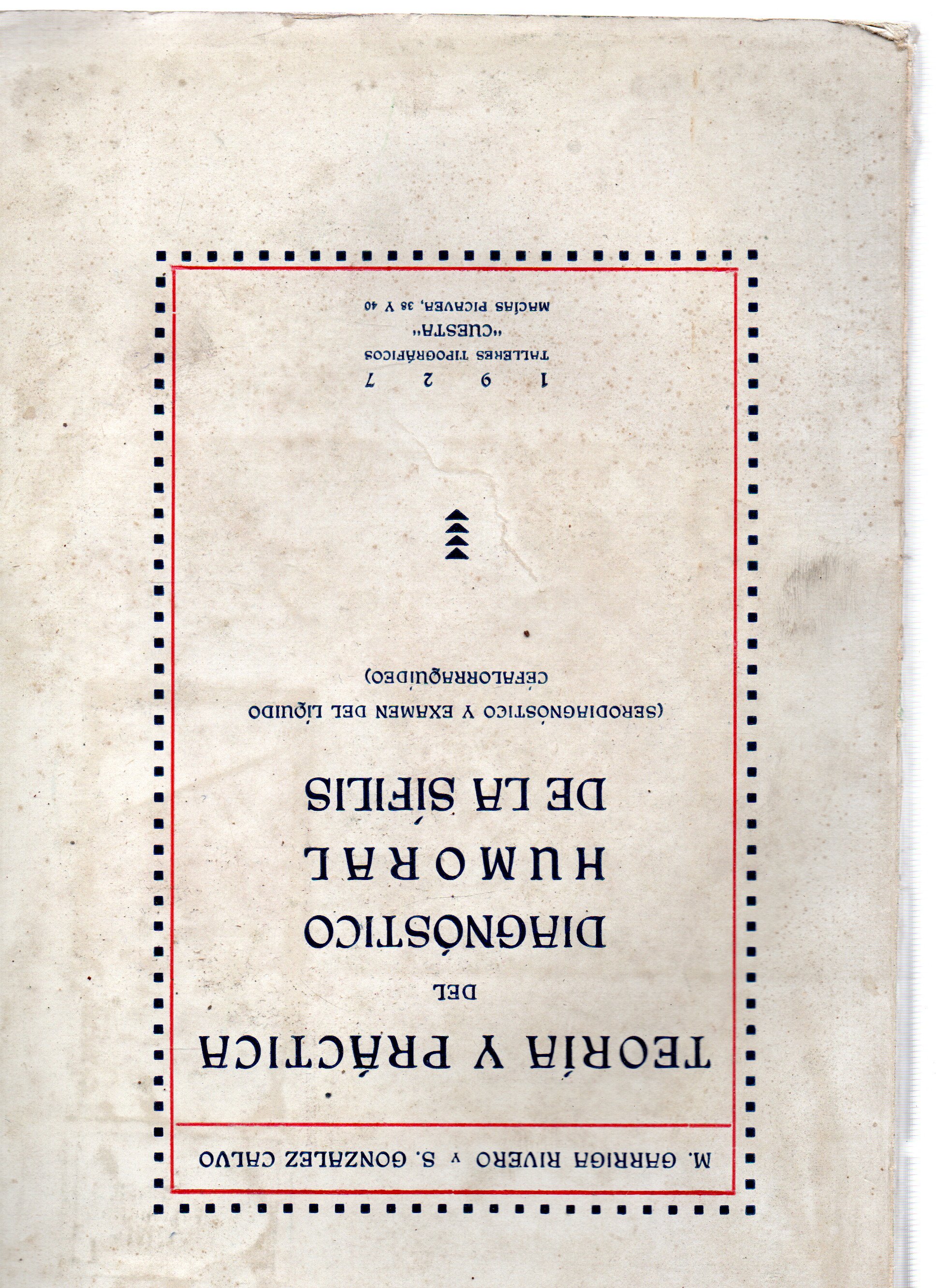 TEORIA Y PRACTICA DEL SIAGNOSTICO HUMORAL DE LA SIFILIS
