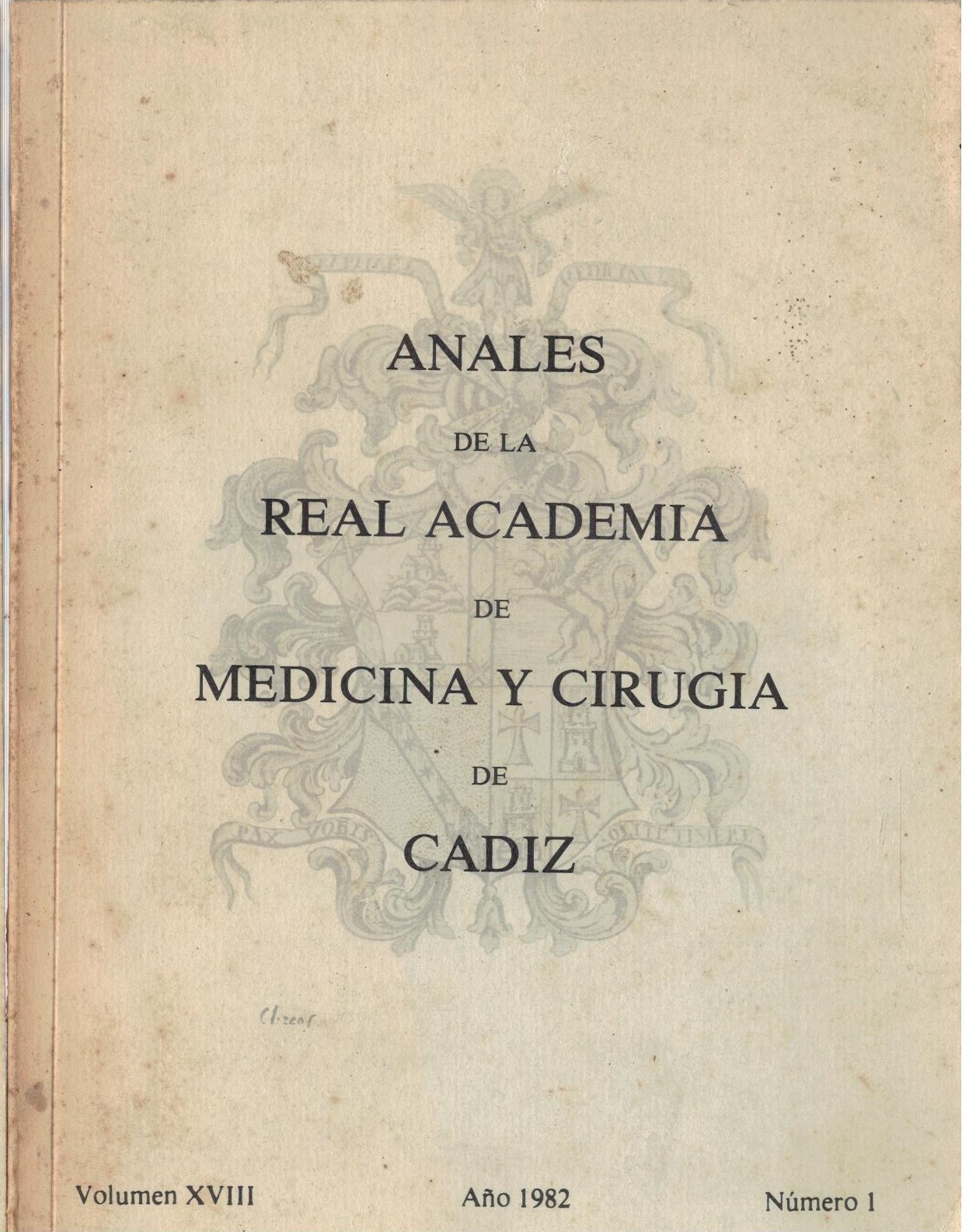 ANALES DE LA REAL ACADEMIA DE MEDICINA Y CIRUGIA DE CADIZ. VOLUMEN XVIII