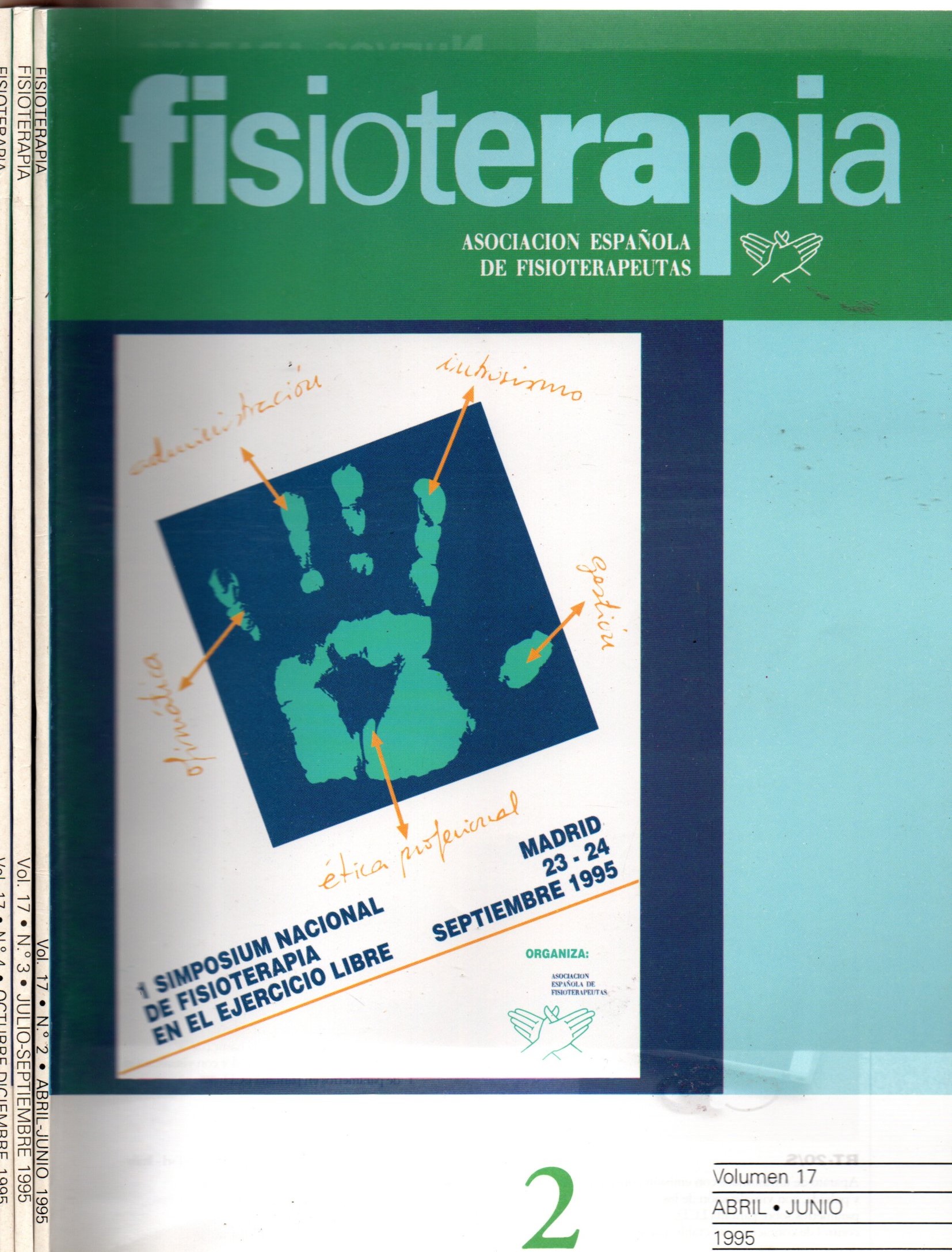 REVISTAS FISIOTERAPIA. VOL.17. Nº 2, 3 Y 4. DE ABRIL A DICIEMBRE 1995.
