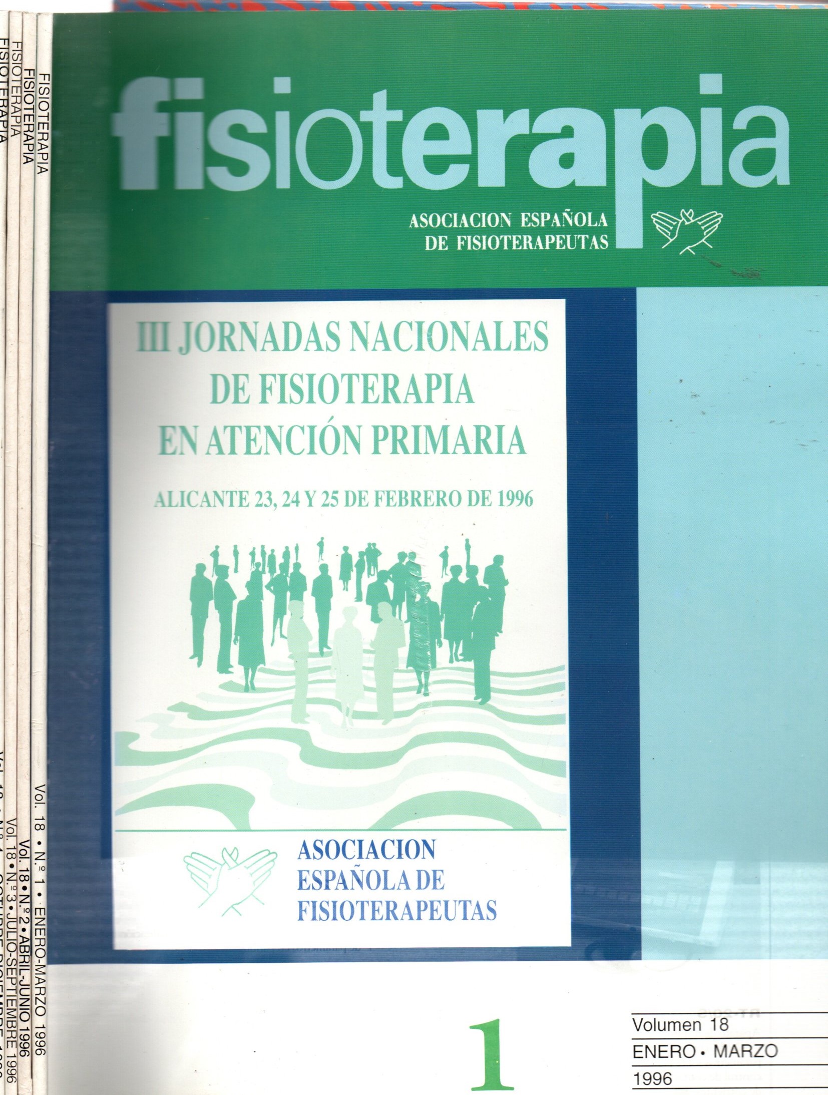 REVISTAS FISIOTERAPIA. VOL.18. Nº 1, 2, 3 Y 4. DE ENERO A DICIEMBRE 1996.