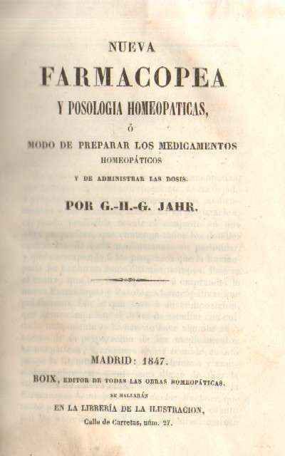 NUEVA FARMACOPEA Y POSOLOGIA HOMEOPATICAS
