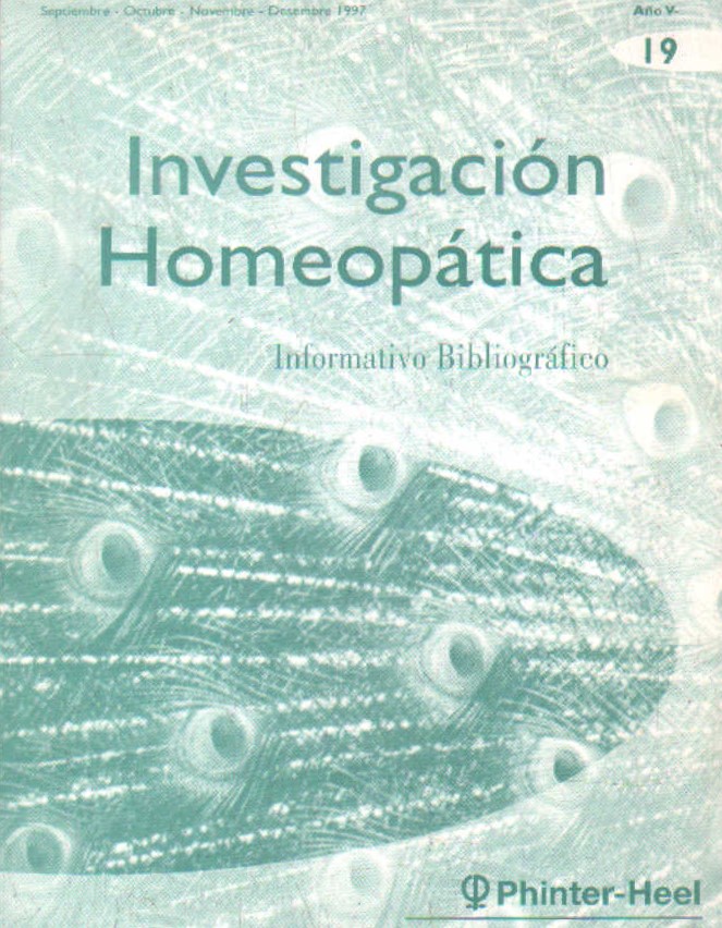 INVESTIGACIÓN HOMEOPÁTICA AÑO V, Nº. 19